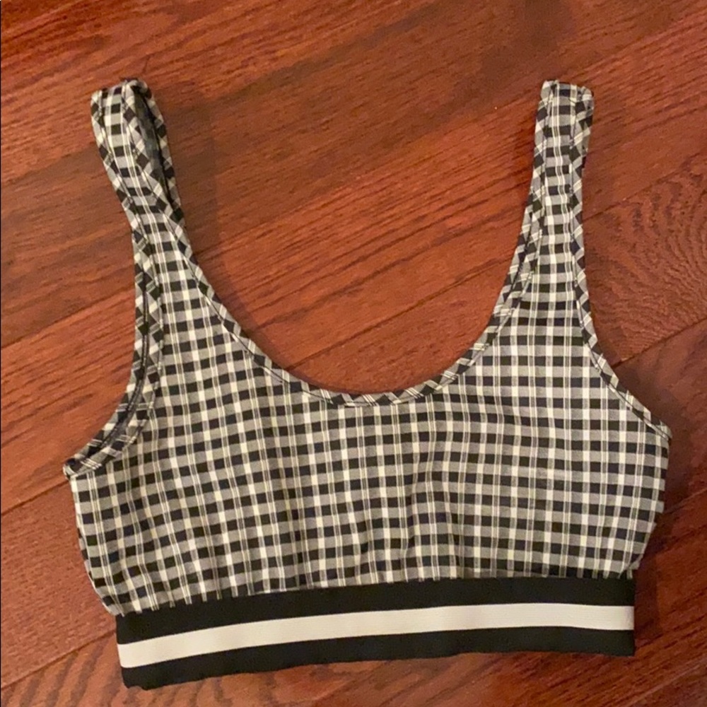 gingham print crop top